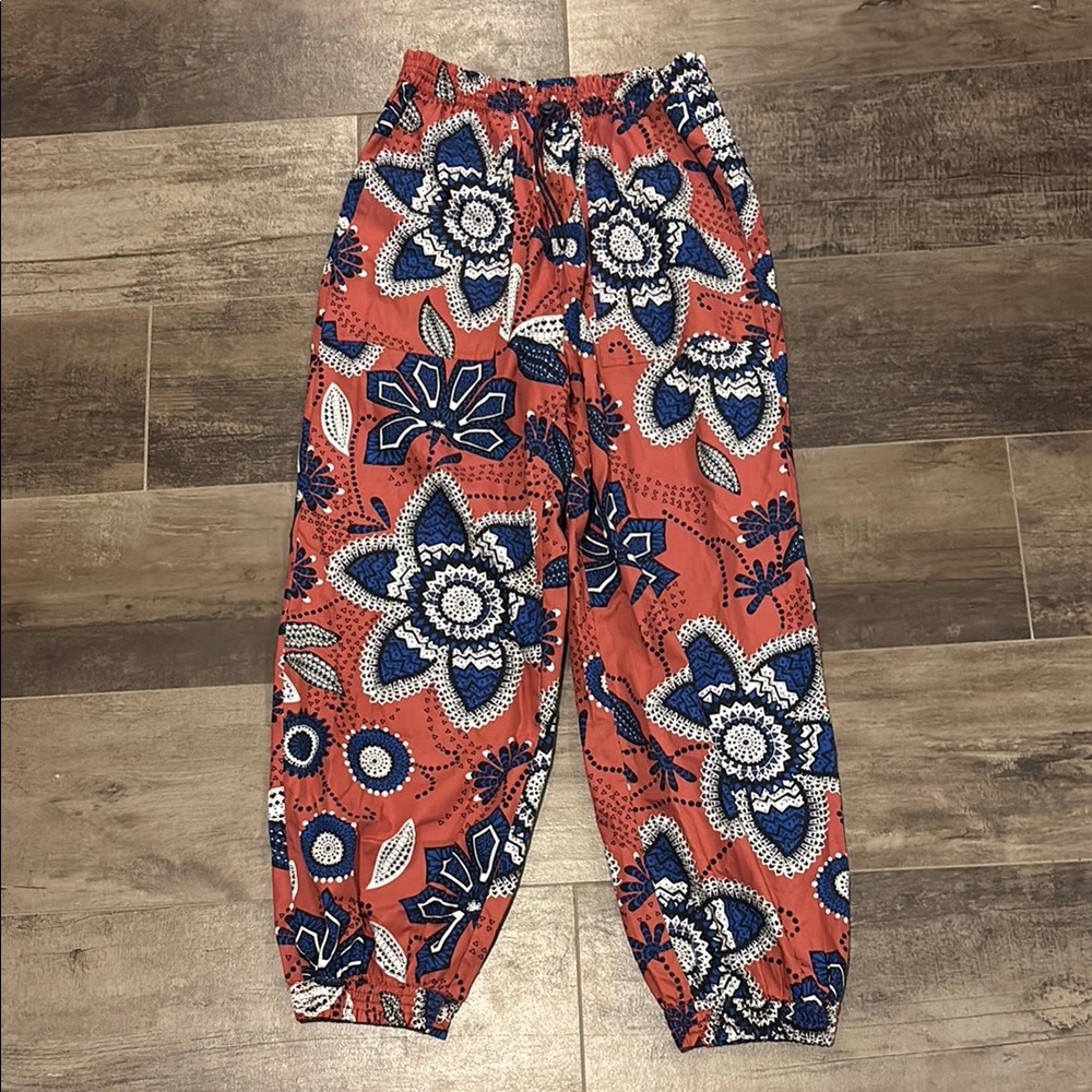 Sundry Red and Blue Patterned Pants